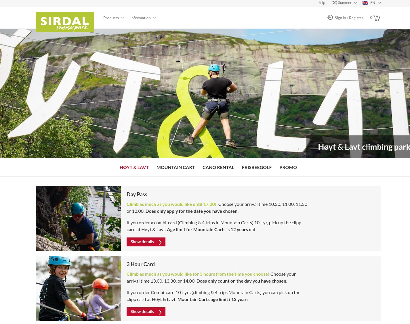 Sirdal activity and Event module from skiperformance